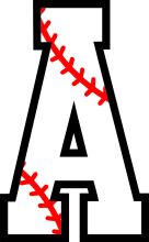 A for Athletics: A Graphic Design Showcasing the Letter 'A' with a Red Stitch Baseball