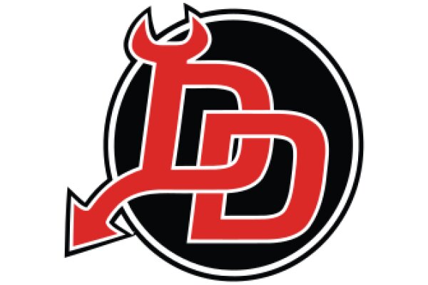 Vibrant Red and Black Logo with a Devilish Twist