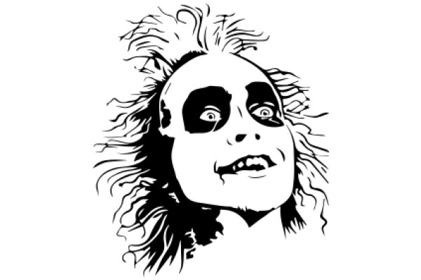 Theatrical Expression: A Portrait of a Character with a Distinctive Hairstyle and Makeup