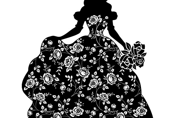 Silhouette of Elegance: A Victorian Floral Dress