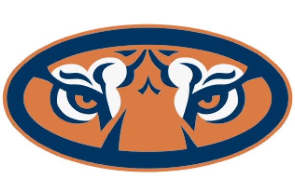 Vibrant Logo Design: A Stylized Lion's Head with a Blue and Orange Color Scheme