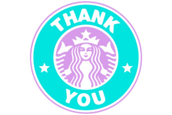 A Purple Star-Shaped Logo for Starbucks with the Words 'Thank You' in White