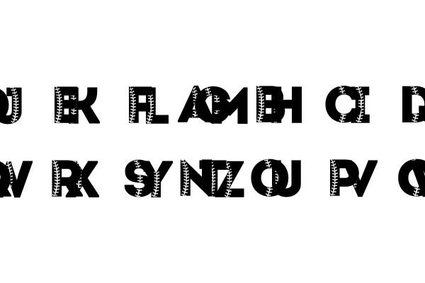 Alphabet with Baseball Stitching