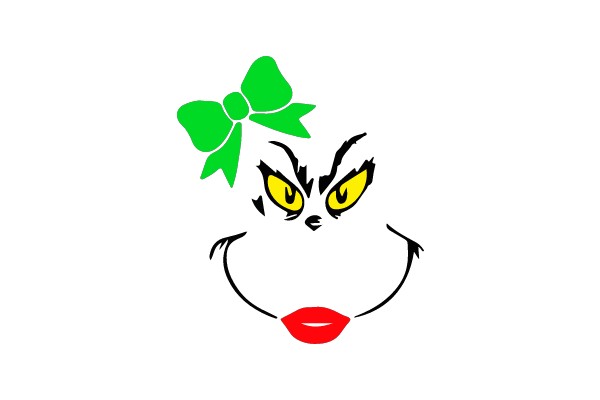 Grinch's Iconic Face with Bow