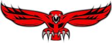 Vivid Red and Black Eagle Logo