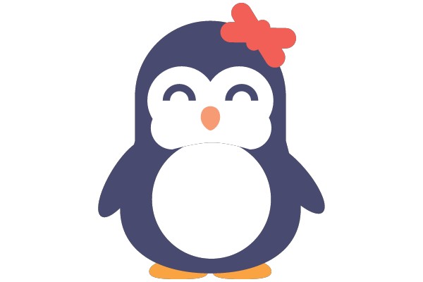 Cheerful Penguin with a Bow