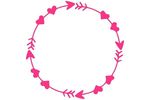 Pink Heart Arrows Circle