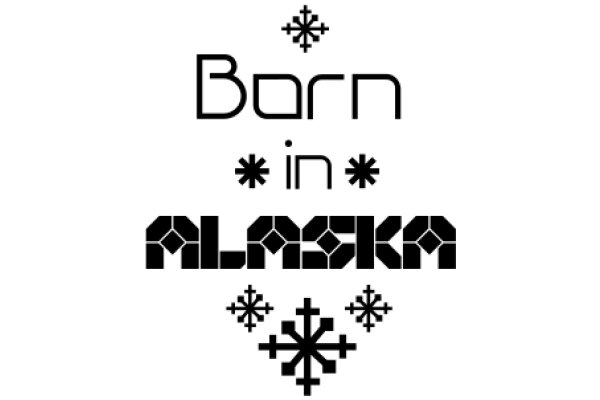 Stylish Graphic Design: A Modern Fusion of 'Born in Alaska' and 'Alaska' with a touch of 'Snowflake' and 'Cross'.