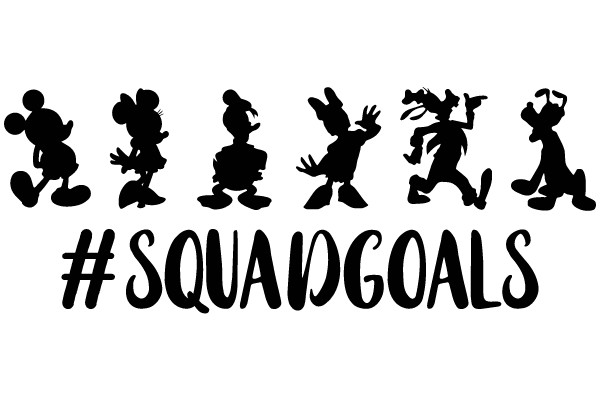 Disney Characters Silhouette with Hashtag #SquadGoals