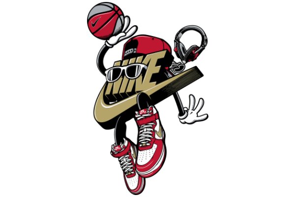 Nike Sneakers and a Basketball: A Playful Illustration