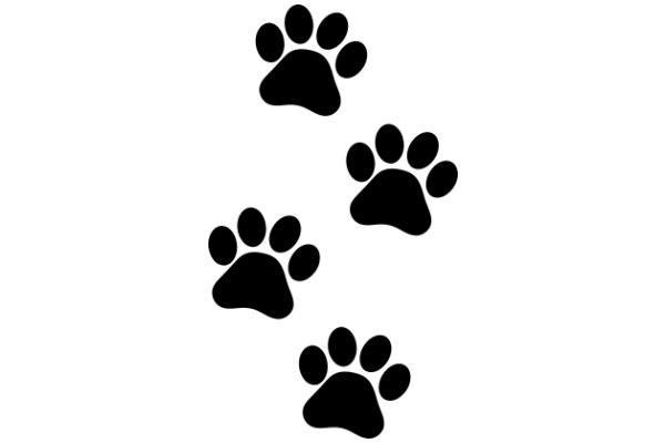 A Collection of Four Black Paw Prints