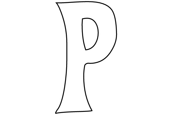 Bold Outline of the Letter 'P'