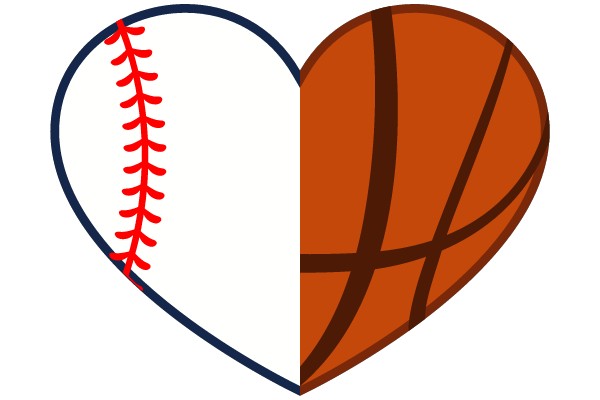 Unified Love for Sports: Baseball and Basketball Heart