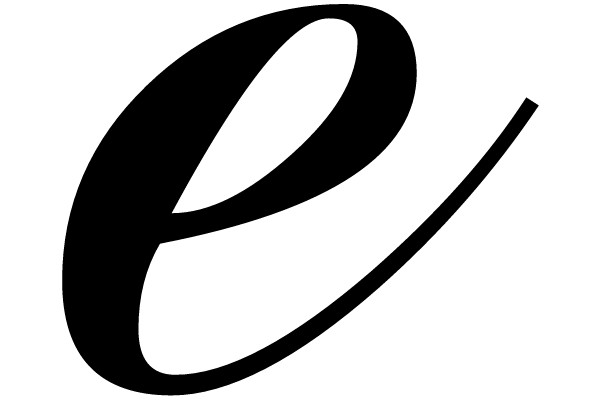 A Single Black Cursive Letter E