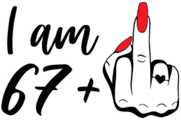 A Playful Expression of Identity: A Cartoon Character with a Red Nail and a Middle Finger, Emphasizing the Number 67
