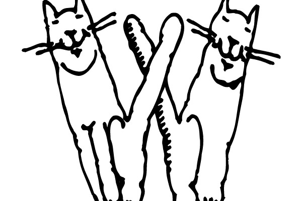 Cats Playing with Sticks