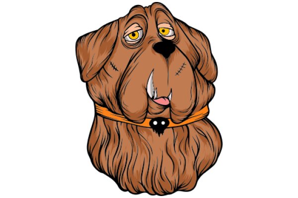 A Whimsical Illustration of a Dog with a Surprised Expression