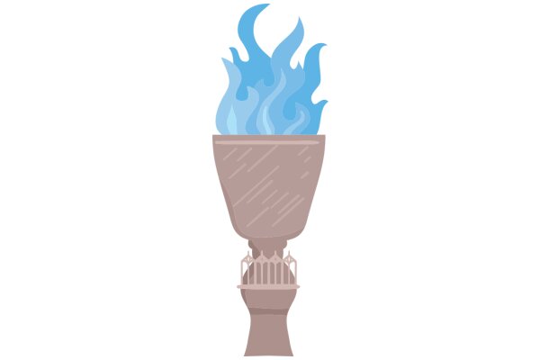 A Vivid Illustration of a Blue Flame in a Brown Vase