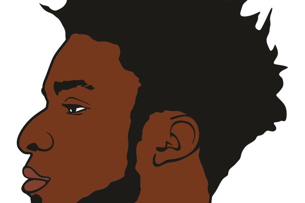 Profile Portrait of a Black Man with Spiked Hair