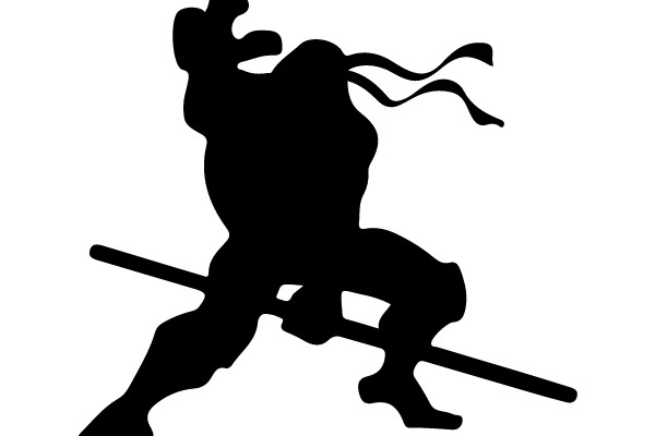 Silhouette of a Fighting Warrior