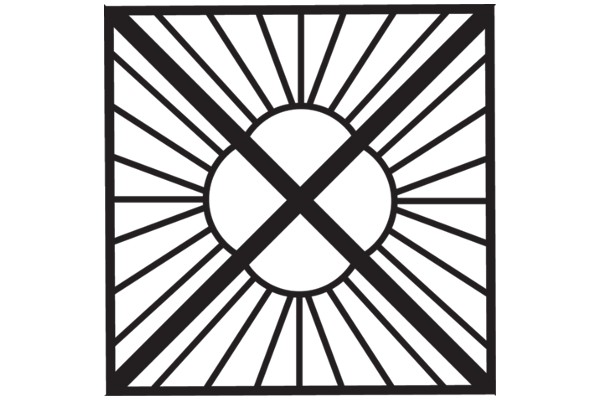 Stylized Sunburst Design with Elements