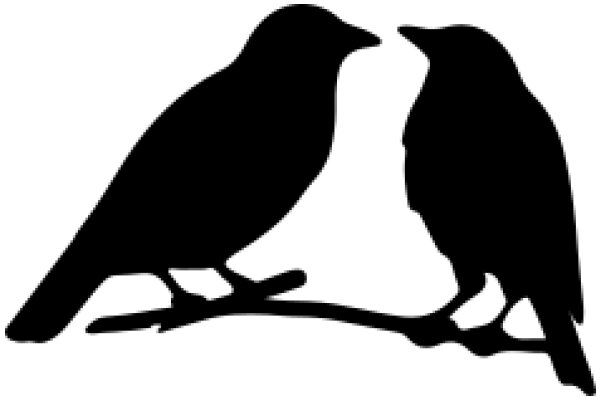 Silhouette of Two Birds in a Close Embrace