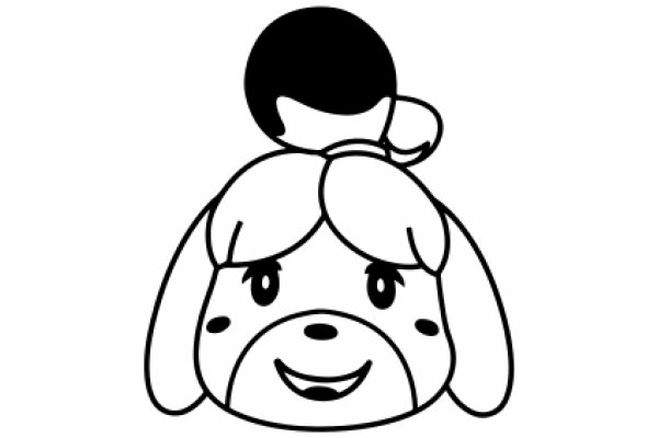A Playful Line Drawing of a Stylized Dog Character
