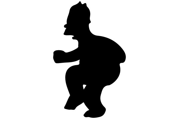 Silhouette of a Squatting Figure