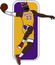 Lakers Star in Action: A Graphic Illustration of LeBron James in His Iconic Purple and Gold Uniform