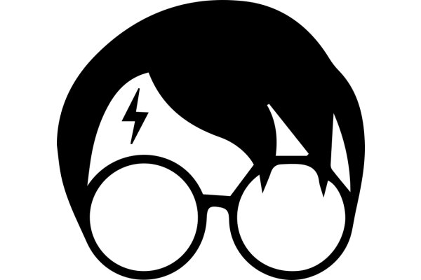 Stylized Icon of a Person with Glasses and a Lightning Bolt on the Head