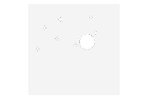 A Cosmic Scene: A White Circle Surrounded by White Stars