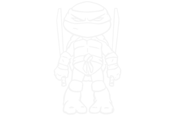A White Line Drawing of Leonardo from Teenage Mutant Ninja Turtles