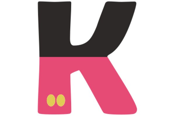 Stylized Letter K with a Pink and Black Color Scheme
