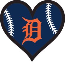Detroit Tigers Baseball Heart Logo