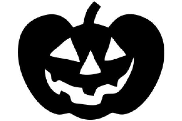 Simplistic Halloween Symbol: A Black Silhouette of a Pumpkin with a Triangle for a Mouth