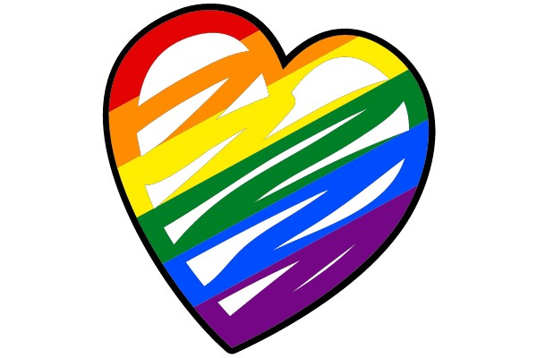Radiant Unity: The Diagonal Brush Stroke Heart