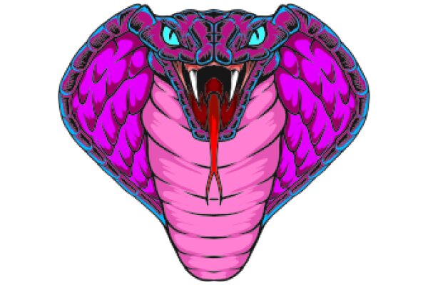 Vivid Illustration of a Purple Python with a Tongue Out