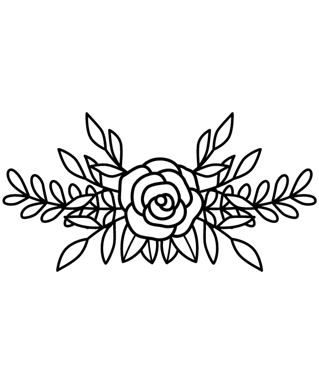 Stylized Floral Design: A Line Art