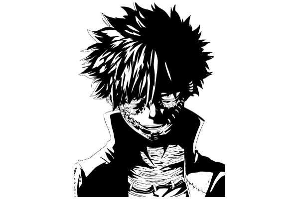 Stylized Portrait of a Character with Spiky Hair and a Distressed Expression