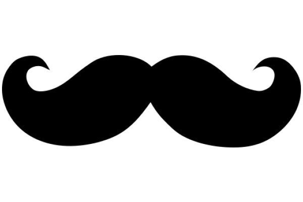 Stylized Black Mustache Icon