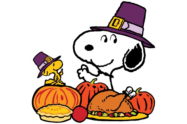 Thanksgiving Feast with Snoopy and Woodstock