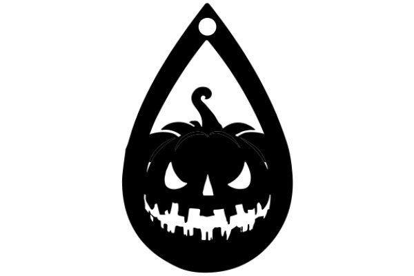 A Halloween-themed logo with a black silhouette of a pumpkin with a spooky face and a drop shadow effect.