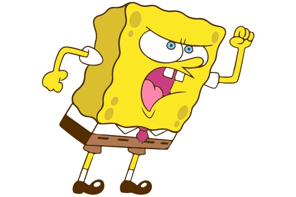 Skeevy Sponge in a Frustrated Pose