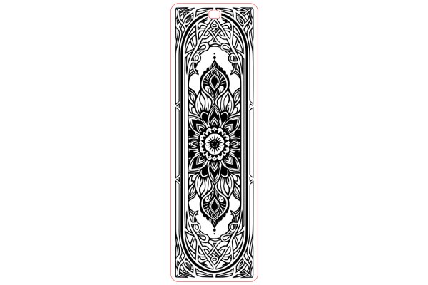 Stylized Artwork: Floral Design on a Rectangular Background