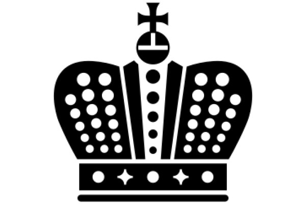 Monochrome Crown Icon with Dots