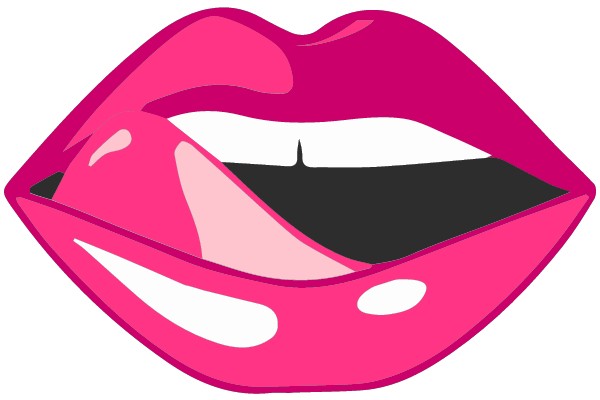Expressive Lips in Pink and Black