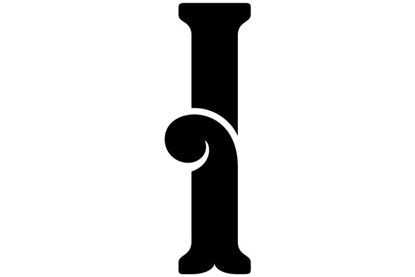 Simplicity in Design: A Black Letter 'I' on a White Background