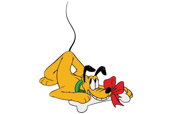 Joyful Fetch: A Cartoon Dog's Reward