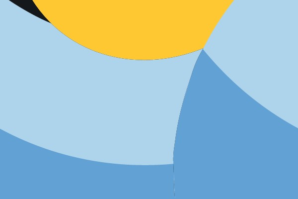 Playful Character: Blue Sphere with Yellow Ears and Striped Neck
