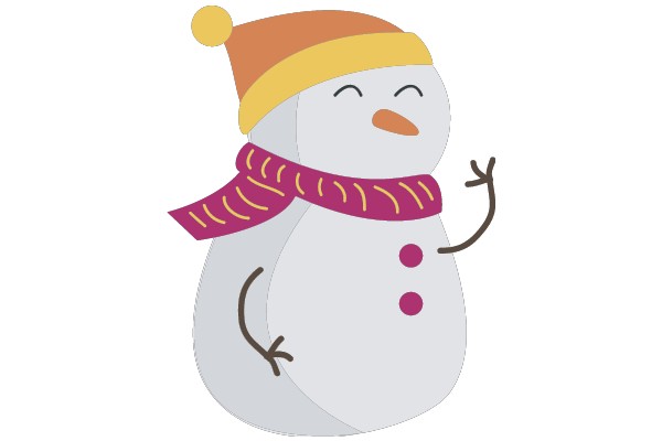 A Friendly Snowman with a Scarf and Hat, Ready for Winter Fun!